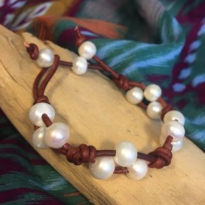 Rincon Real Pearl & Leather Bracelet